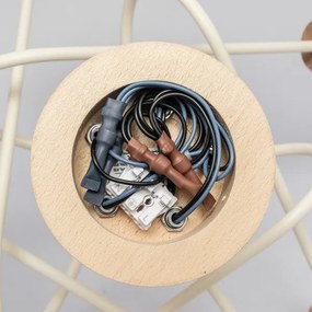 Prisadený luster OXFORD 5xE27/15W/230V borovica/krémová