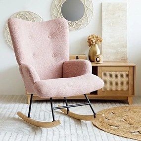 Hojdacie kreslo MOSS TEDDY BOUCLE ružové 856698