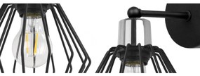 Nástenné svietidlo Nuvola 4, 1x čierne drôtené tienidlo, ch