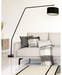 Čierna stojacia lampa s textilným tienidlom (výška 221,5 cm) Ciana – Kave Home