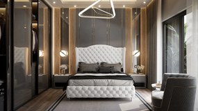 Dizajnová manželská posteľ  FEMIN 160x200 šedá