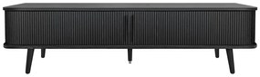 Čierny TV stolík v dekore duba 178x50x40 cm Rove – Woodman