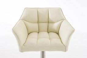 Barová stolička Damas E1 - koženka, nerezový rám - Krémová