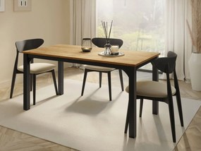 Rozkladací jedálenský stôl Limaino 160, Farby: čierna / dub craft zlatý