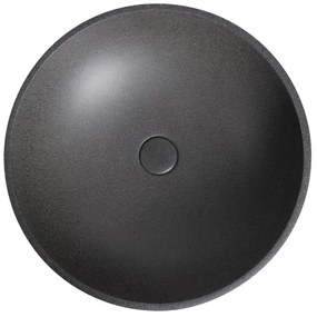 Sapho - Umývadlo na dosku TURF, priemer 44 cm, betón/čierny granit