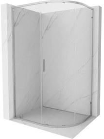 Mexen Exo, asymetrický sprchovací kút s posuvnými dverami 100 x 80 cm, 6mm číre sklo, chrómový profil, 8131-100-080-01-00