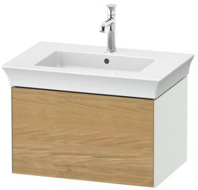 DURAVIT White Tulip závesná skrinka pod umývadlo, 1 zásuvka, 684 x 458 x 410 mm, dub prírodný masív/biela matná, WT42410H536