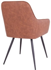 Hnedé čalúnené jedálenské kreslá v súprave s podrúčkami 2 ks Harbo – House Nordic