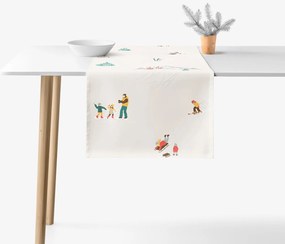 Goldea vianočný behúň na stôl 100% bavlnené plátno - zimné radovánky 20x120 cm
