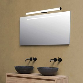 Čierne nástenné svietidlo SULION Caspio, dĺžka 90 cm