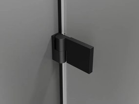Mexen Lunar-B Duo výklopný sprchový kút 90 x 75 cm, číre sklo, čierna matná, 832-090L-075P-70-00
