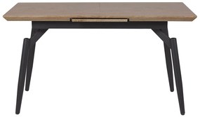 Rozkladací jedálenský stôl 140/180 x 80 cm tmavé drevo/čierna BARBOSA Beliani