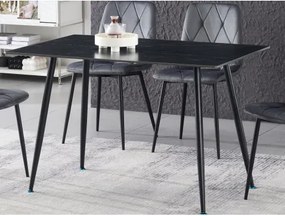 Jedálenský stôl Agne 120x80 cm, čierny  mramor%