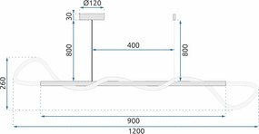 Stropné LED svietidlo CURVE maxi - 60W - chrómové