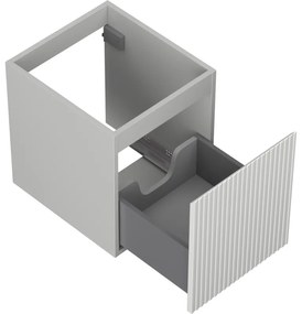 Mexen Rivel, kúpeľňová skrinka 40 cm, 1 zásuvka, drážkovaná, sivá matná, 91A20-04047-1-BF62