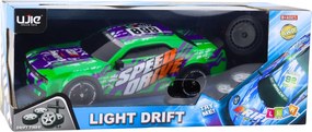 LEAN Toys Športové auto RC na diaľkové ovládanie Osvetlené telo Drift Green