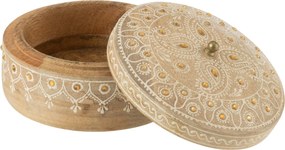 Škatuľka s vekom a korálkami z mangového dreva Beads – Ø 14,5*8 cm
