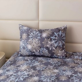 Obliečka na vankúš z mikrovlákna SNOWFLAKE 50x70 cm, modrosivý
