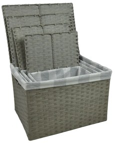 Úložný box s vekom sivý Rozmery (cm): 40x29, v. 28