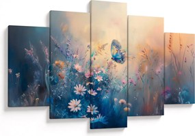 Obraz - Lúka s motýľom (150x105 cm)