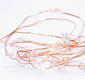 DECOLED Svetelná reťaz LED s hviezdami na batérie, teplá biela, 40 LED diód, 3,4 m