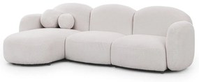 Krémová rohová pohovka z textílie buklé (ľavý roh/s leňoškou) Orbit – Ropez