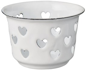 Ib Laursen Smaltovaný svietniček Hearts White