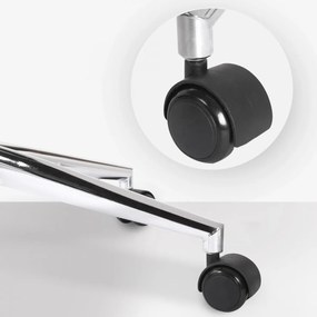 Design-Shop Kancelárska stolička Burbank - koženka, drevo orech - Biela