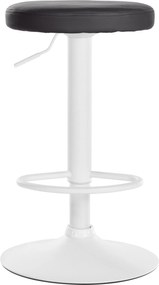 Barová stolička Ponte - koženka, biely rám - Čierna