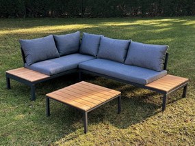 Záhradný rohový set - hnedý
