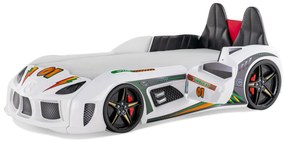 Posteľ auto 90x190 Grand Prix Plus - biela