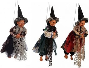 Lietajúca striga Befana v červenom prevedení 35 cm