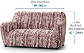 Bielastické poťahy OCEANO NOVÉ hnedo-vínové dvojkreslo (š. 120 - 160 cm)