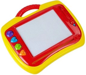 LEAN Toys Magnetická tabuľka na kreslenie s pečiatkami, sada 2 ks, modrá a žltá