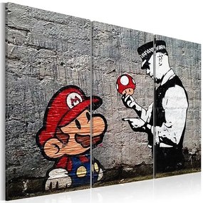 Obraz - Super Mario Mushroom Cop by Banksy Veľkosť: 120x80, Verzia: Na talianskom plátne