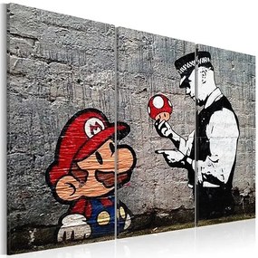 Obraz - Super Mario Mushroom Cop by Banksy Veľkosť: 90x60, Verzia: Na talianskom plátne