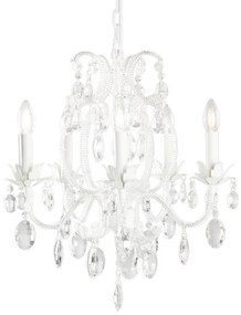 Biely krištáľ luster do spálne Ø50