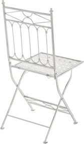 Kovová skladacia stolička Asina (SET 2 ks) - Biela antik