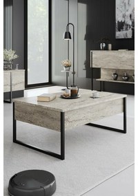 Konferenčný stolík Luxe Travertine and Black
