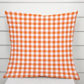 Biante Dekoračná obliečka na vankúš Rebeka RE-005 Oranžovo-biela kocka stredná 40 x 60 cm