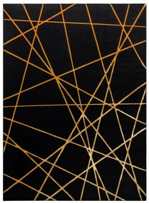 Dywany Łuszczów Kusový koberec Gloss 406C 86 geometric black/gold - 140x190 cm