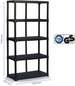 ARTPLAST Regál 5 políc, 1000x400x1760mm