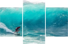 Obraz surferov vo vlnách (90x60 cm)