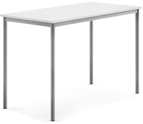 Stôl SONITUS, 1400x700x900 mm, HPL - biela, strieborná