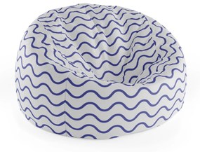Sablio Sedací vak Cocoon Modré vlnky - 115 x 75 cm x 45 cm