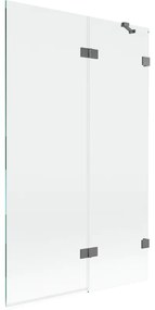 Mexen Lunar, 2-krídlová vaňová zástena pravá 110 x 150 cm, číre sklo, grafitová, 897-110-100-95-00-P