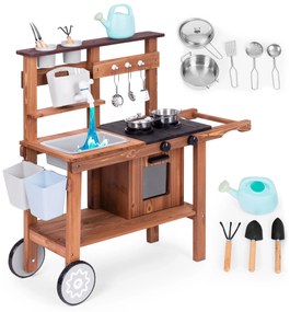 Detská blátová kuchynka z jedľového dreva ECOTOYS