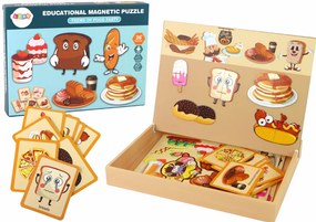 Lean Toys Sada edukačných magnetických puzzle – Food