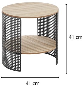 Konferenčný stolík WZOR 41 cm prírodný dub/čierny