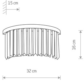 Nástenné svetlo Cristal, priehľadná/strieborná